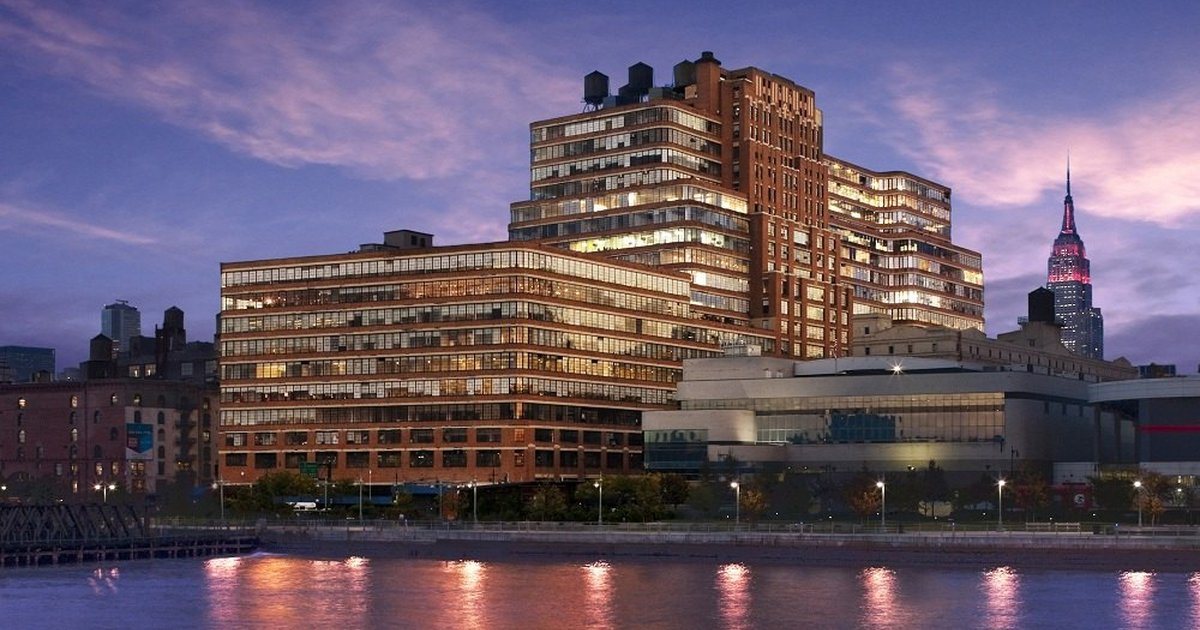 Starrett-Lehigh Building, 601 West 26th Street, New York, NY, at dusk