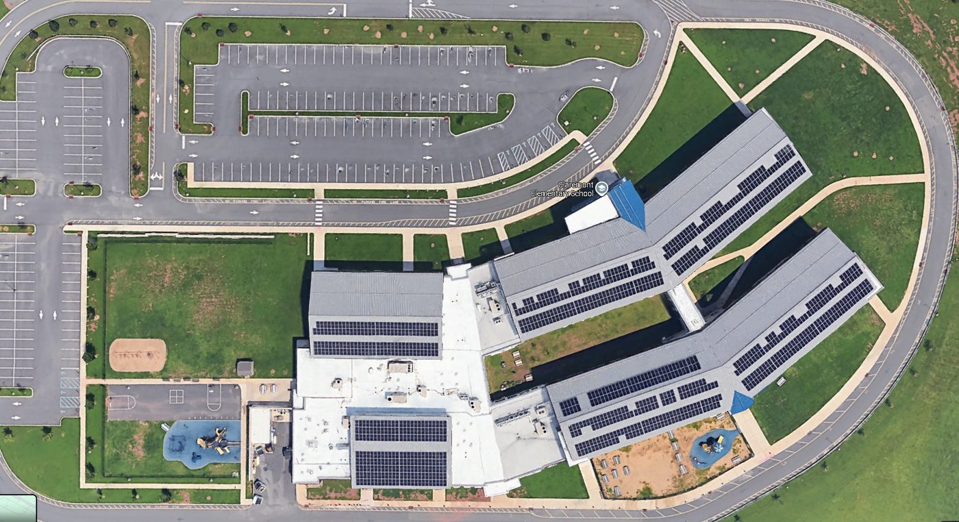 Claremont School Solar PV, view 3