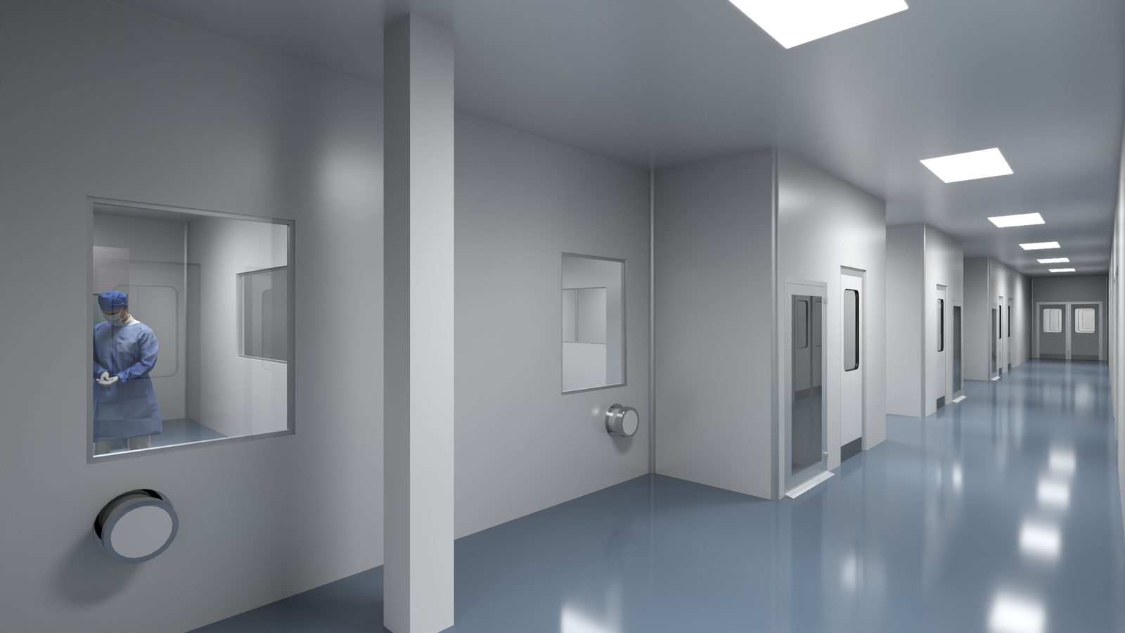 Confidential sterile fill-finish facility, prefilled syringe IV-bag and vial lines